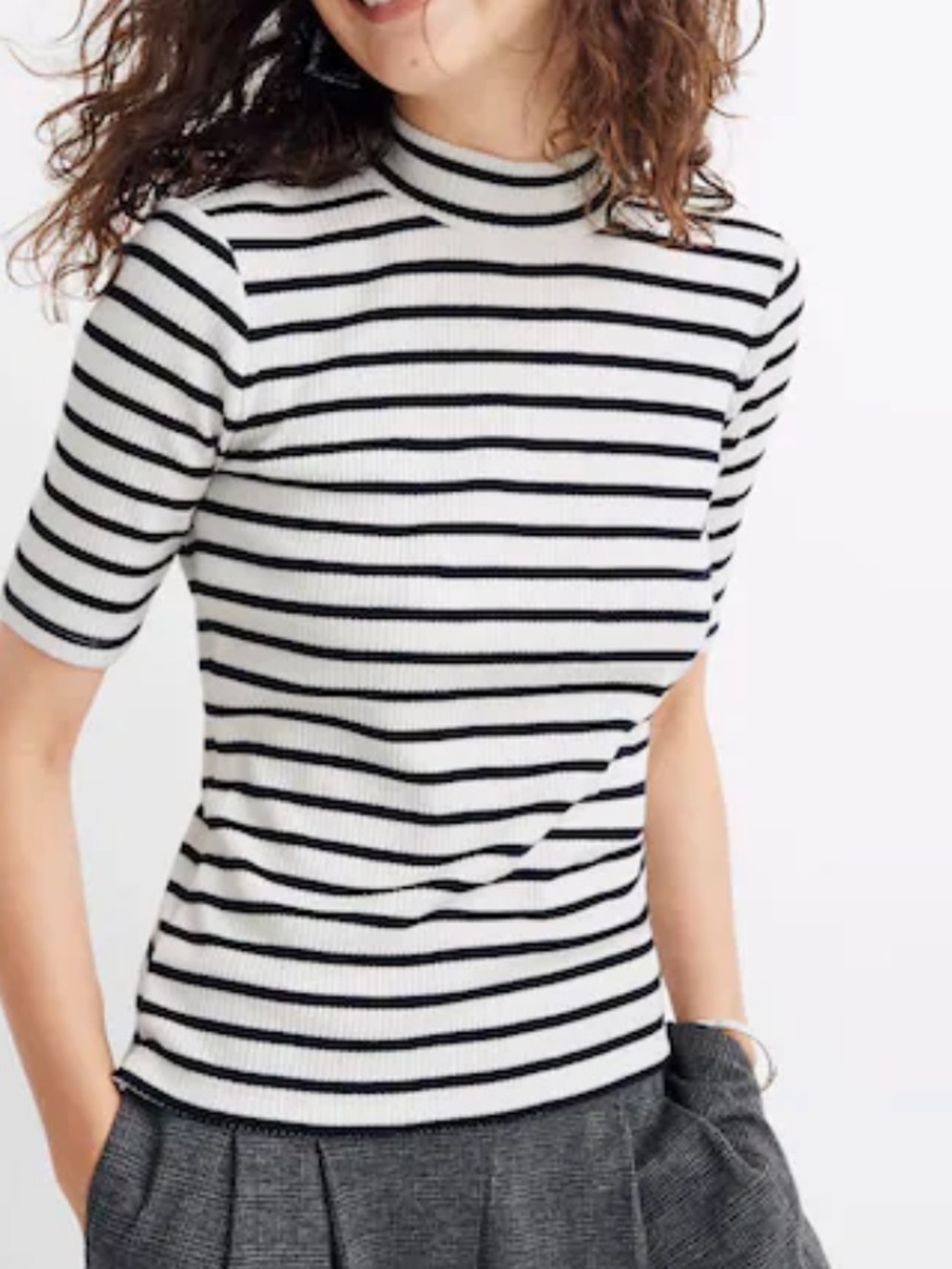 Madewell  Ribbed Mockneck Top in Sailor
Stripe size M